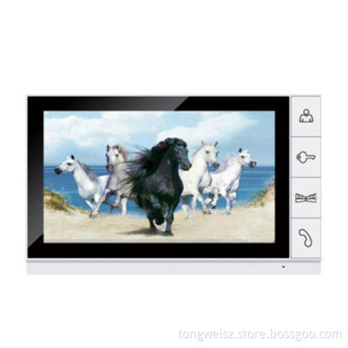 Wired video door phone, 9-inch TFT LCD screen, friendly operation, auto IR nightNew